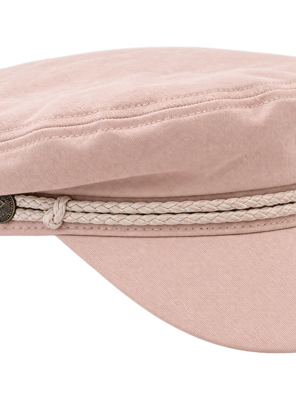 Brixton Blush Pink Baker Boy Cap with Braided Trim